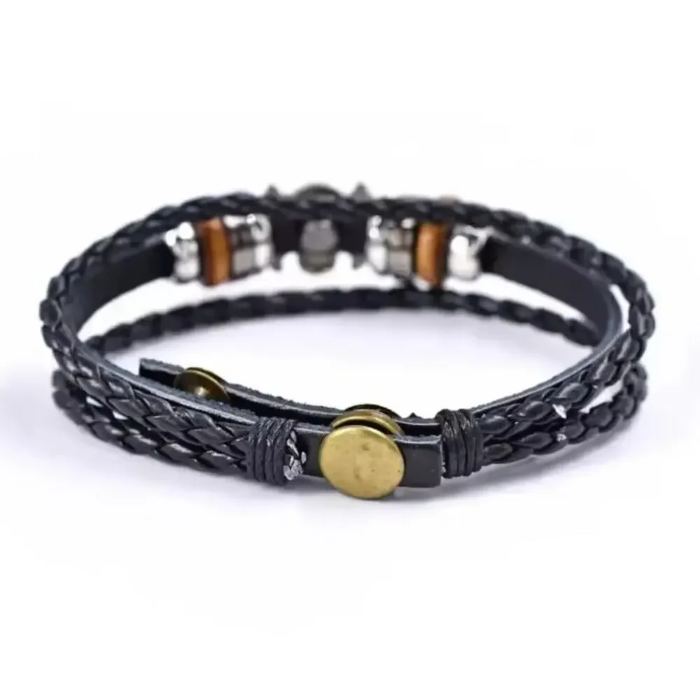 One Piece Bracelet Leather Style Anime Manga Pirate Luffy Cosplay Birthday Gift